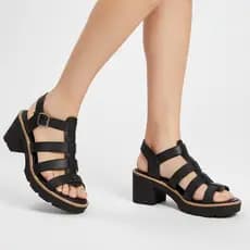 Sandália Feminina Luranto Salto Grosso Plataforma Moda Lançamento Confortável