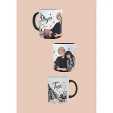 Caneca Casal de Anime 325ml | Presente Geek Otaku para Namorados e Fãs de Anime