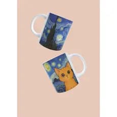 Caneca Personalizada Artística I Gato em Estilo Pintura Clássica I Presente I Aniversario