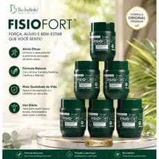 kit 6 Fisiofort Verde Pomada Massageadora 240gr em pote