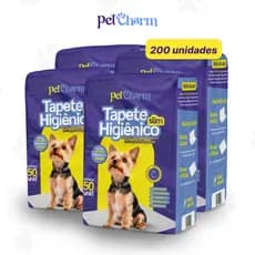 Tapete Higiênico PetCharm Slim -Tamanho 50cm x 60cm - Pacote com 200 unidades Para Cachorros