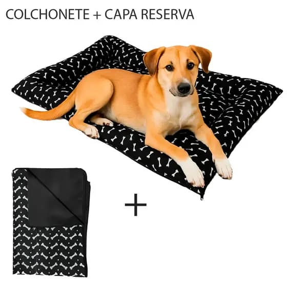 Cama Para Cachorro Grande + Capa Reserva 95x65cm Cama Pet Colchonete Para Cachorro G
