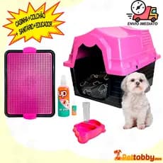 Casinha de Cachorro N 3  Com Cama Para Cachorro  2 em 1 + Tapete Higiênico Para Cães Educador Xixi