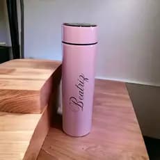 Garrafa Térmica 500ml com termômetro + nome personalizado à laser