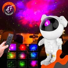 Luminária Astronauta Projetor Galáxia LED Nebulosa Estrelado
