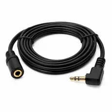 Cabo Extensor de Áudio P2 Macho 90 Graus para P2 Fêmea 3,5mm 1,8 Metros para Fone Caixa de Som e Celular