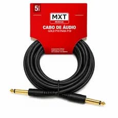 Cabo Para Guitarra P10 Mono 5m MXT Gold Profissional Blindado para violões elétricos teclados