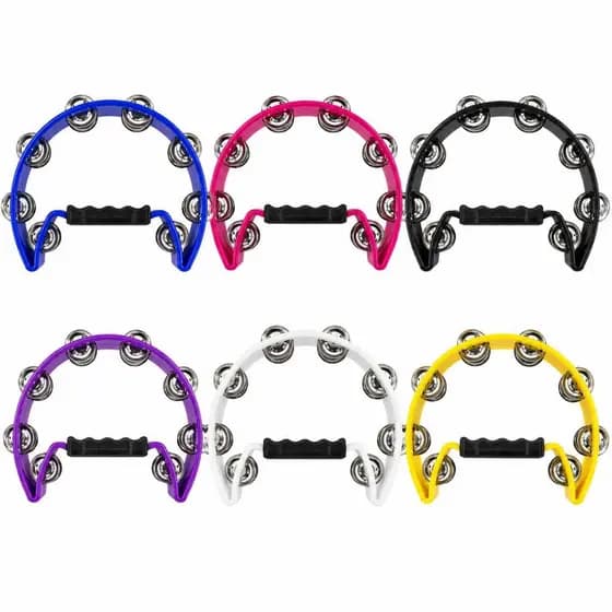 Pandeirola Meia Lua Profissional Mxt 22cm Com 16 Platinelas Instrumento Musical Original