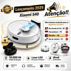 Robô Aspirador Vacuum S40 10.000 PA Laser LDS Bivolt lançamento