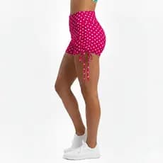 Shorts Fitness Estampado Feminino Cós Alto Corda Lateral Disfarça Celulite Academia Treino