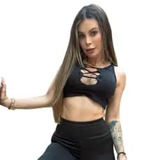 Top Jade Feminino Detalhe Frontal Moda Fitness Academia Treino Confortável Lançamento