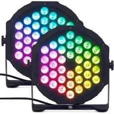 Kit 2 Canhão Refletor 36 Leds Jogo de Luz Par RGB dmx Strobo Iluminação Balada Festa Bivolt