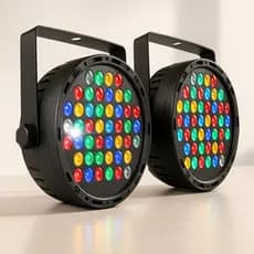 Canhão Refletor LED 60 RGBWA Iluminação Palco Bares Shows DJ DMX com Efeitos Áudio