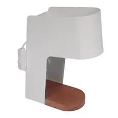 Luminária De Mesa Cor Branco Fosco Com Base De Madeira Abajur Decorativo Para Mesa Cabeceira Escrivaninha Escritório