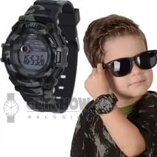 Relógio Infantil Camuflado Esportivo Digital a Prova Dágua Unissex mais CaixinhaRelógio Infantil Camuflado Esportivo Digital a Prova Dágua Unissex mais Caixinha
