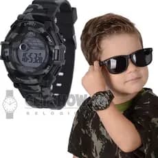 Relógio Infantil Camuflado Esportivo Digital a Prova Dágua Unissex mais CaixinhaRelógio Infantil Camuflado Esportivo Digital a Prova Dágua Unissex mais Caixinha