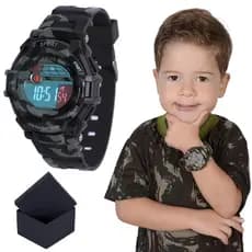 Relógio Infantil Masculino X Feminino Digital Sport Luz Led Camuflado a Prova DaguaRelógio Infantil