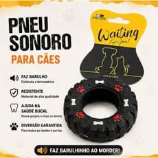Brinquedo Pneu Sonoro para Cachorro Mordedor com Apito Resistente