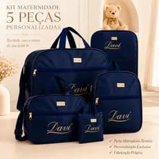 Kit Bolsa Maternidade 5 peças Personalizado Saída Maternidade Menina/menino