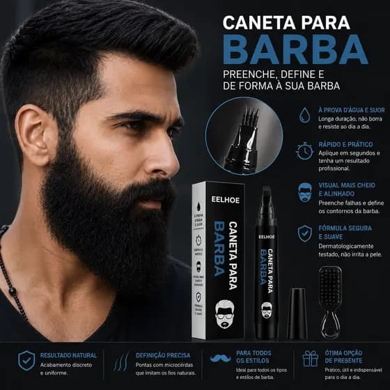 Hot Kit de Caneta de Enchimento para Barba Masculina à Prova d'Água