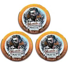 3 cera Modeladora monster barber Matte Caramelo 120g Cabelo E Barba