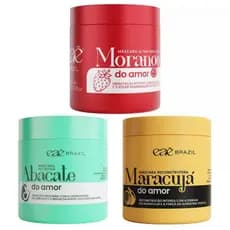 Kit Cronograma Do Amor Máscara Morango | Abacate | Maracujá 500g Tratamento Capilar Eae Brazil 500g