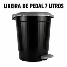Lixeira de Pedal 7 Litros Redonda Plástico Banheiro Cozinha