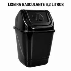 Lixeira Plástico 6,2 Litros Tampa Basculante Versátil Pia Cozinha Banheiro