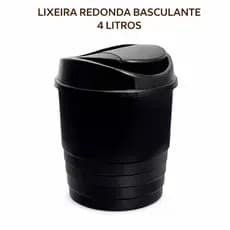 Lixeira Pia Plástico Preto 4 Litros Cozinha