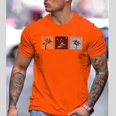 Camiseta Masculina Estampada Trio Coqueiros Gola Redonda