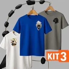 KIT 3 camiseta masculina , camisa algodão masculina , camisa masculina ,camisas masculinas 100% algodão