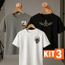 KIT 3 camiseta masculina , camisa algodão masculina , camisa masculina ,camisas masculinas 100% algodão