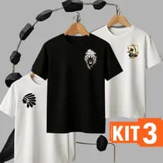 KIT 3 camiseta masculina , camisa algodão masculina , camisa masculina ,camisas masculinas 100% algodão