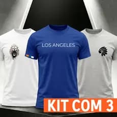 KIT 3 Camisetas , camisa Masculina Estampada Trio Coqueiros Gola Redonda estilosas - OU 1 UNIDADE