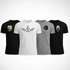 KIT 4 camiseta masculina , camisa algodão masculina , camisa masculina ,camisas masculinas 100% algodão