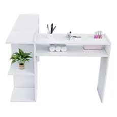 Mesa Para Manicure Em L Salão de Beleza Cabelereiro Estética Moderna Mdf Oferta