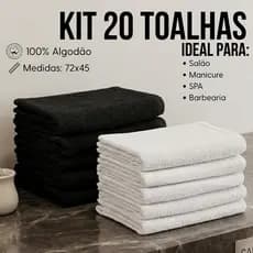 Kit 10 Toalhas de Rosto Salão de Beleza Spa Manicure Hotel Massagista 100% Algodão