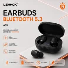 Fone De Ouvido Bluetooth 5.3 Earbuds A6S Preto Sem fio | Compatível com Celular Tablet iPad Android iOS iPhone Apple