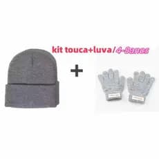 Kit Touca E Luva Lã  Infantil Menino/Menina Pra Frio Inverno  Ótima Qualidade 4-8Anos