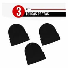 Kit 3 Toucas Gorro Básicas Inverno Aquece Frio Unissex Preta
