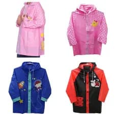 Capa de chuva poncho infantil menino menina com capuz e bolsos PVC poncho