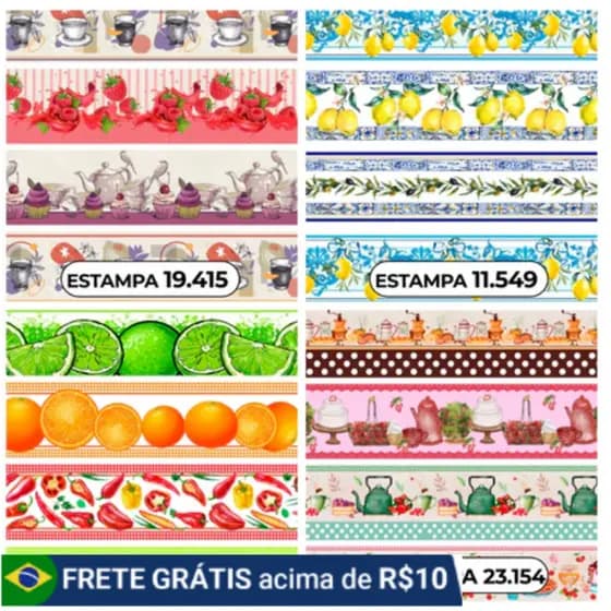 11 Barras Pano Prato Diverso Tricoline 85% Poliester 15% Algodão 1,44m largura por 1,00m comprimento