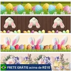 12 Barrinha Pano Prato Tema Páscoa Tricoline 85% Poliester 15% Algodão por metro