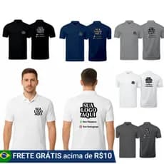 4 Camisa Polo Personalizada Masculina com Sua Marca | Malha Piquet | Uniforme Profissional |