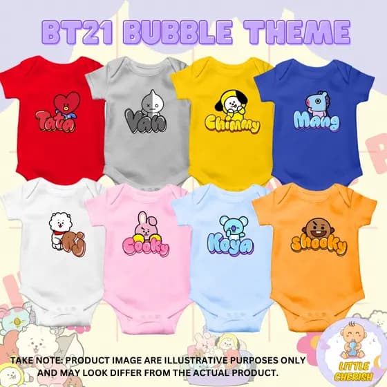 Bt21 onesies Bonitos-Algodão Para Bebês 0-12 Meses