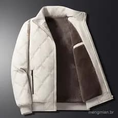 Jaqueta masculina grossa e quente, jaquetas de inverno, parkas de cor sólida, agasalhos acolchoados de algodão, casacos