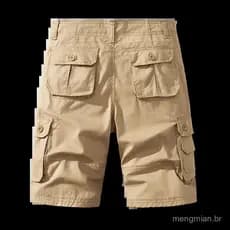Calças Curtas Masculinas de Algodão, Shorts Cargo Táticos, Calças Casuais Esportivas para Homens, para Caminhadas, Pesca