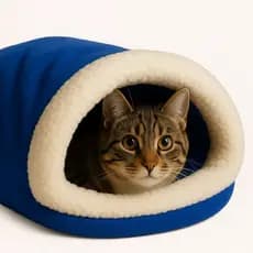 Caminha Toca Para Gatos 50x45cm  Saco De Dormir Sherpa Cama Confortável