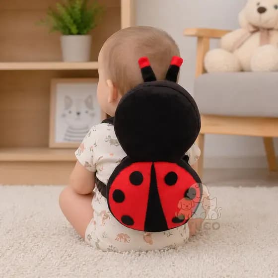 Protetor de Cabeça e Costas para Bebê Antichoque | Mochila de Segurança Bebê Ajustável Anti Queda