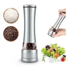 Moedor De Sal Grosso Pimenta Temperos Inox Gourmet Manual Prateado Cozinha Elegante Premium